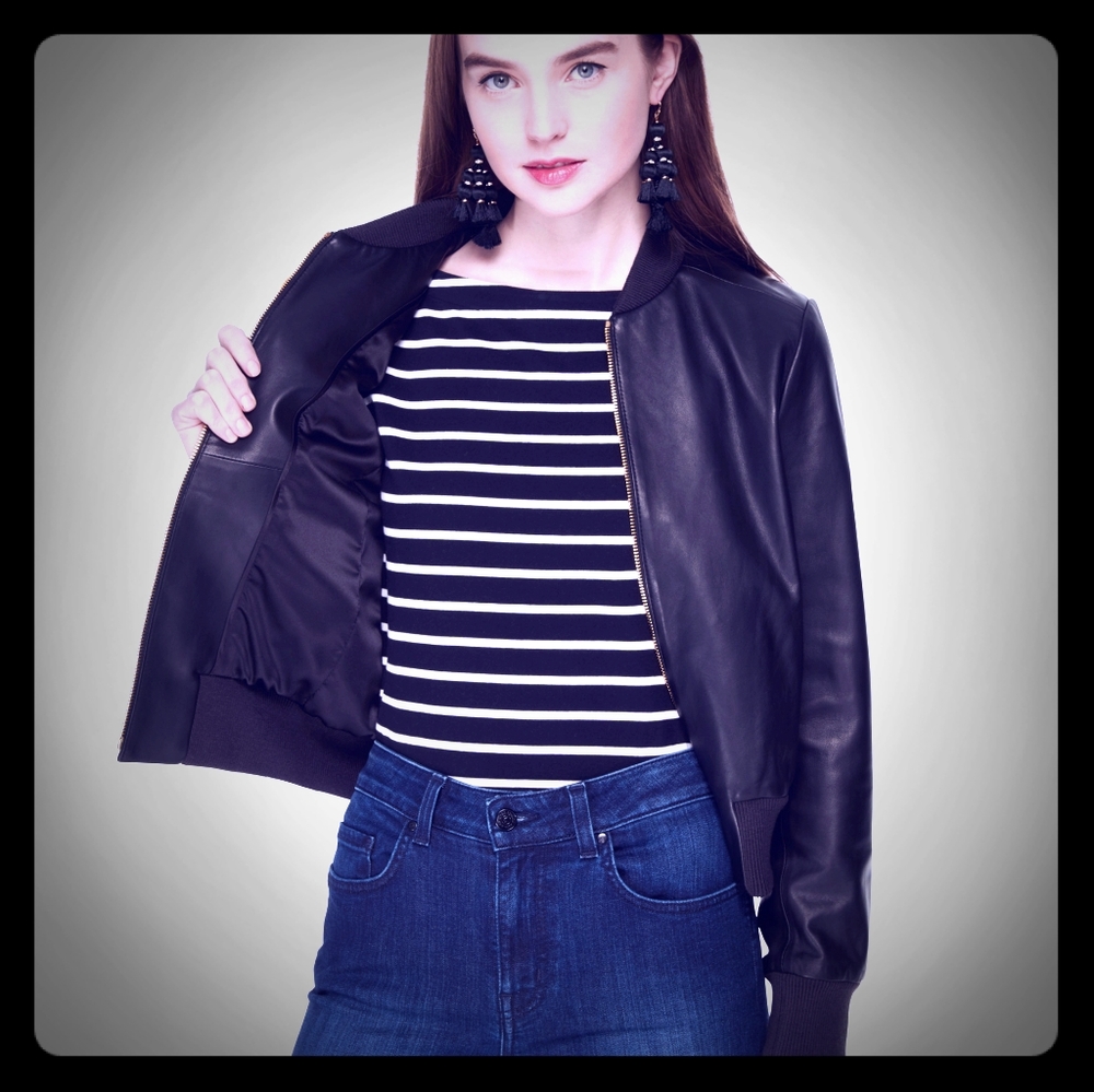 Kate Spade Leather Bomber Jacket